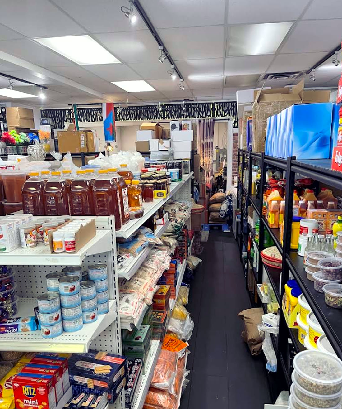 Inside East Africa Store — grocery aisle